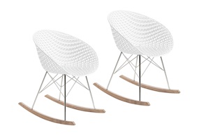 Rocking chair set Smatrik crystal and chrome 2 pieces Kartell