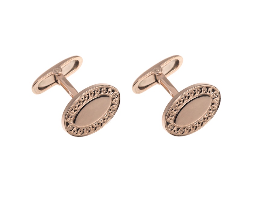 Oval cufflinks Fret silver Selezione Zanolli