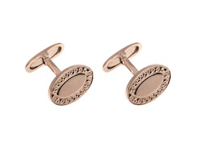 Gemelli ovali Greca argento rosè