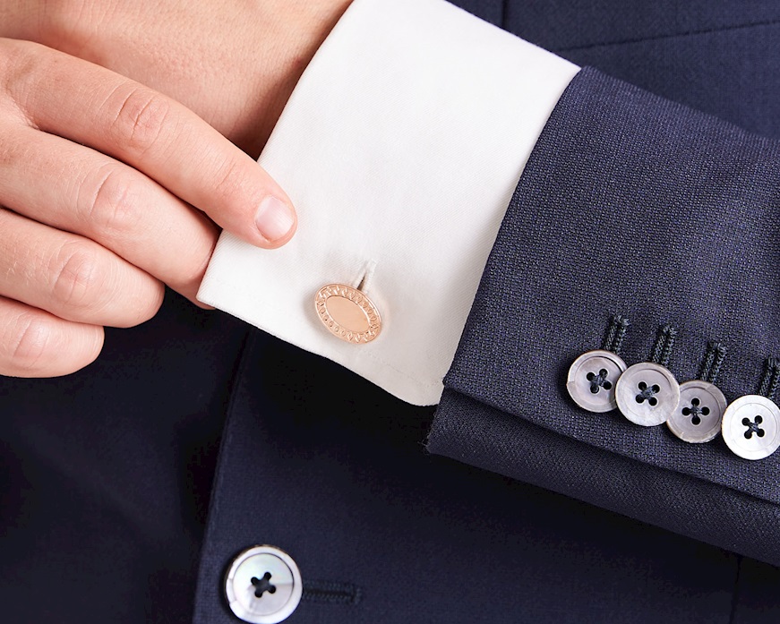 Oval cufflinks Fret silver Selezione Zanolli