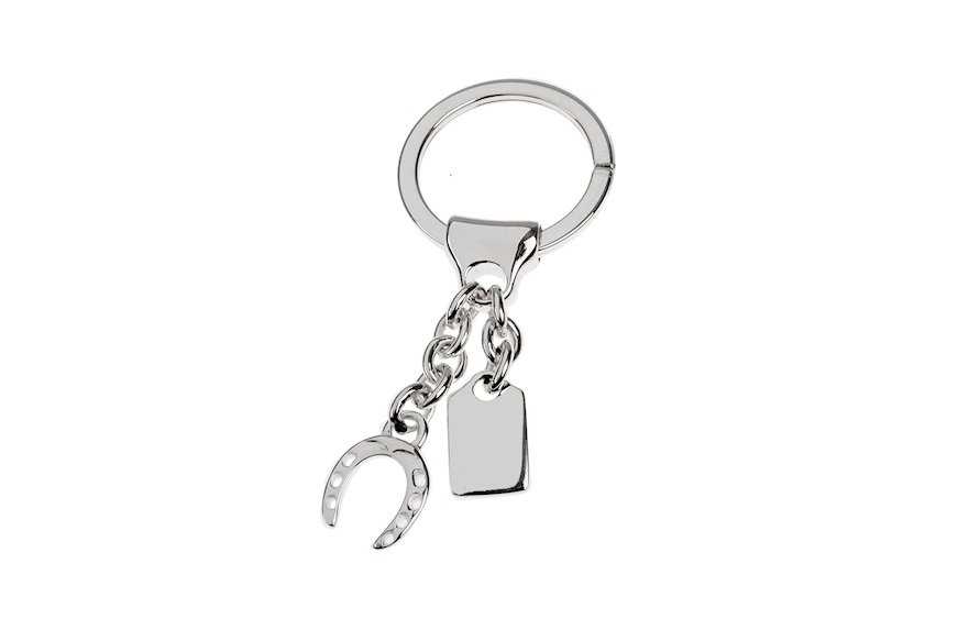 Keychain Horseshoe silver with plate Selezione Zanolli