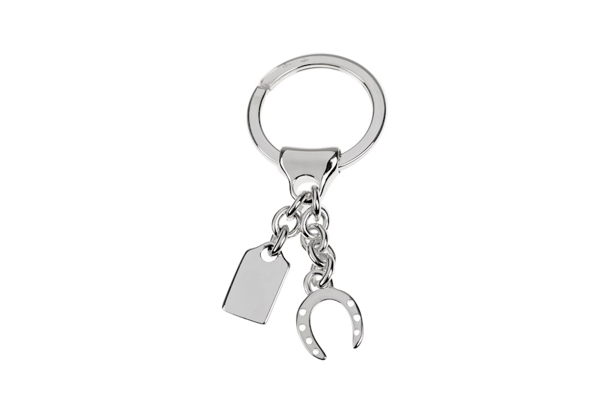 Keychain Horseshoe silver with plate Selezione Zanolli