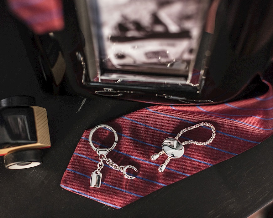 Portachiavi Ferro di cavallo argento con piastrina Selezione Zanolli