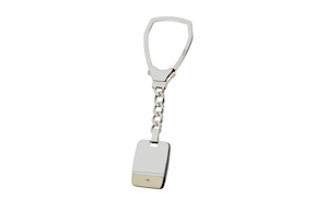 Keychain silver with rectangular plate and gold band Selezione Zanolli