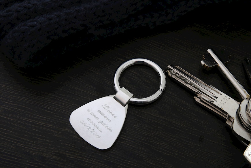 Keychain silver with drop-shaped plate Selezione Zanolli