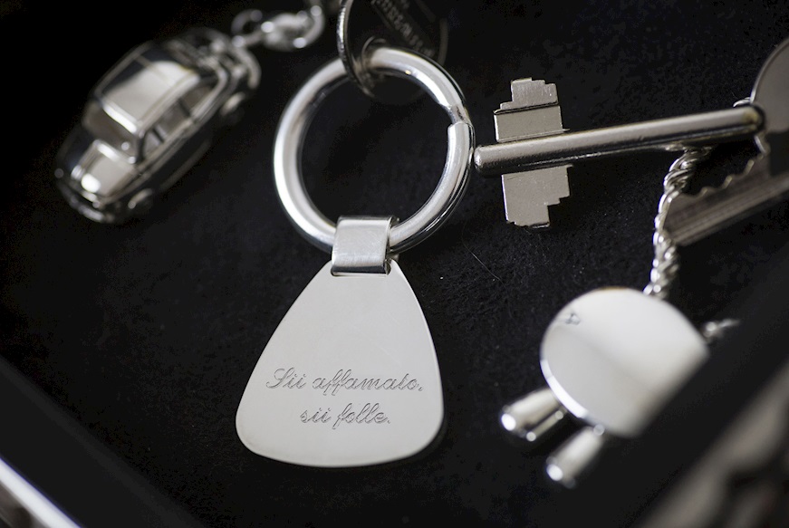 Keychain silver with drop-shaped plate Selezione Zanolli