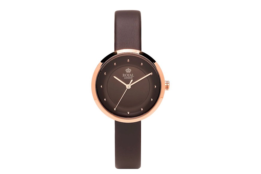 Watch steel with brown dial and leather strap Royal London
