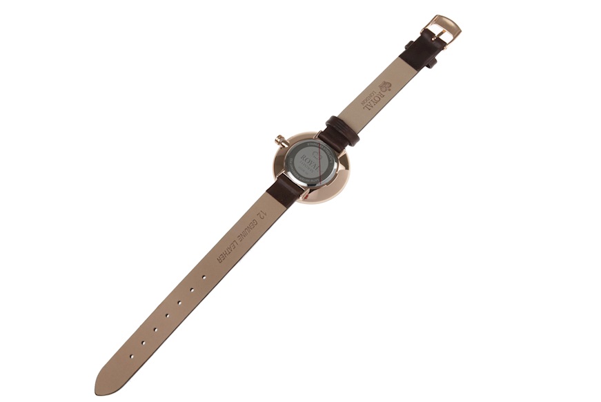 Watch steel with brown dial and leather strap Royal London