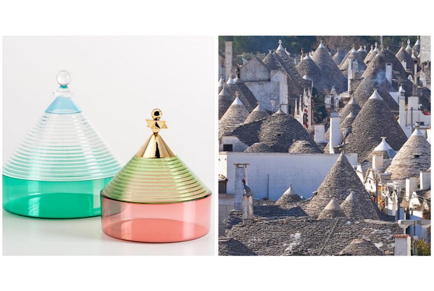 Contenitore da tavola Trullo verde salvia e rosa Kartell