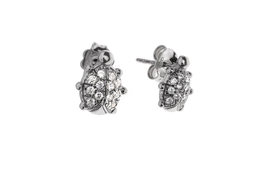 Earrings silver ladybug with cubic zirconia Selezione Zanolli