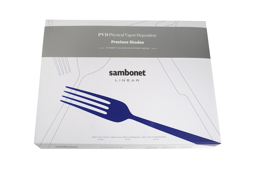 Cutlery set Linear Gold steel 36 pieces Sambonet