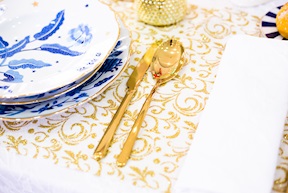 Cutlery set Linear Gold steel 36 pieces Sambonet