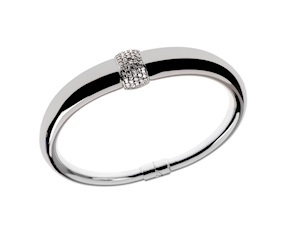 Bracciale rigido argento con anello di zirconi bianchi Mediterraneo Gioielli