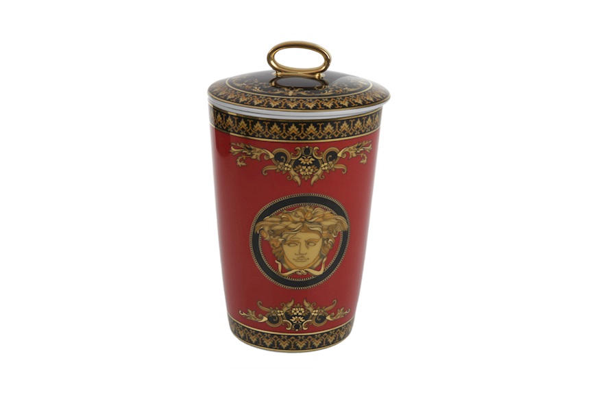 Candle holder Medusa porcelain with lid Versace