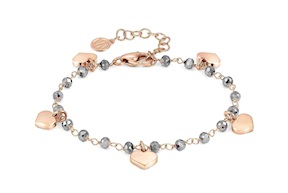 Bracciale Mon Amour argento con cuori e cristalli silver