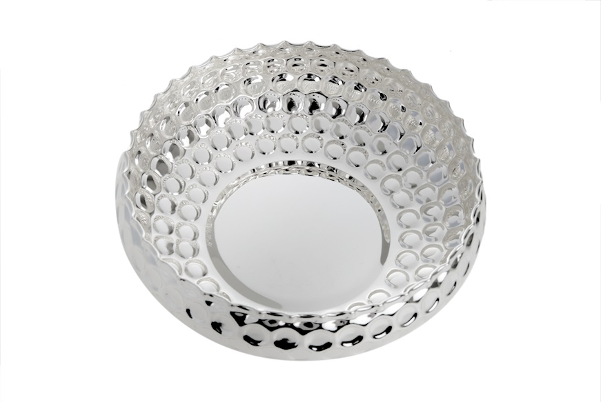 Ciotola silver plated con decorazione pallini Selezione Zanolli
