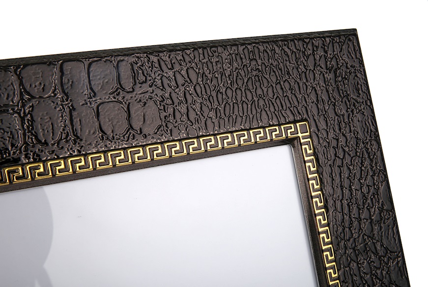 Portafoto Frames argento bilaminato nero Versace