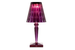 Lampada Big Battery colore prugna dimmerabile e ricaricabile Kartell