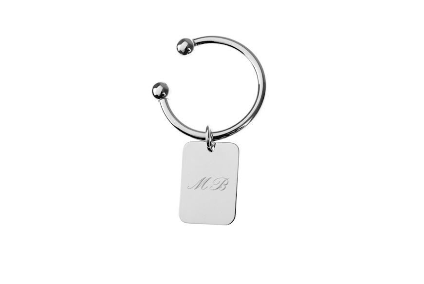 Keychain silver ball and rectangular plate Selezione Zanolli