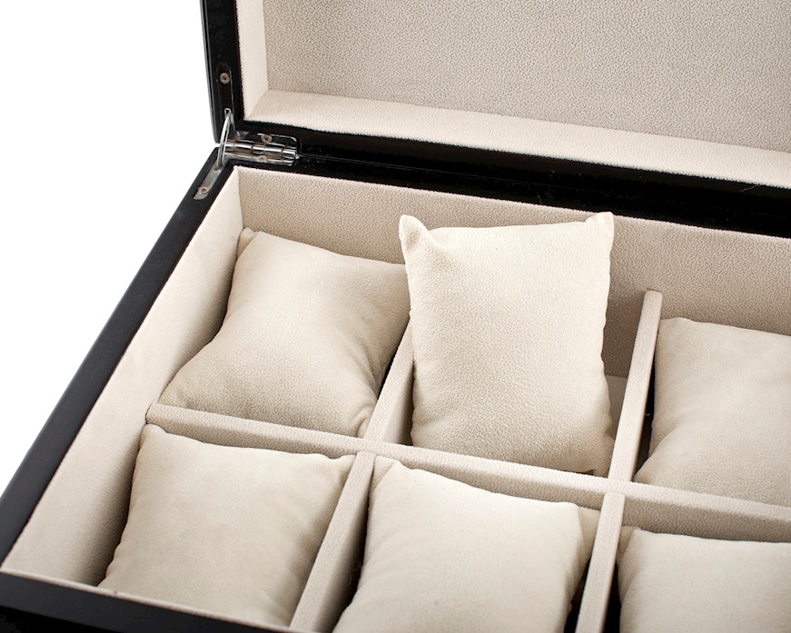 Scatola portaorologi acciaio e pelle grigia scura Selezione Zanolli