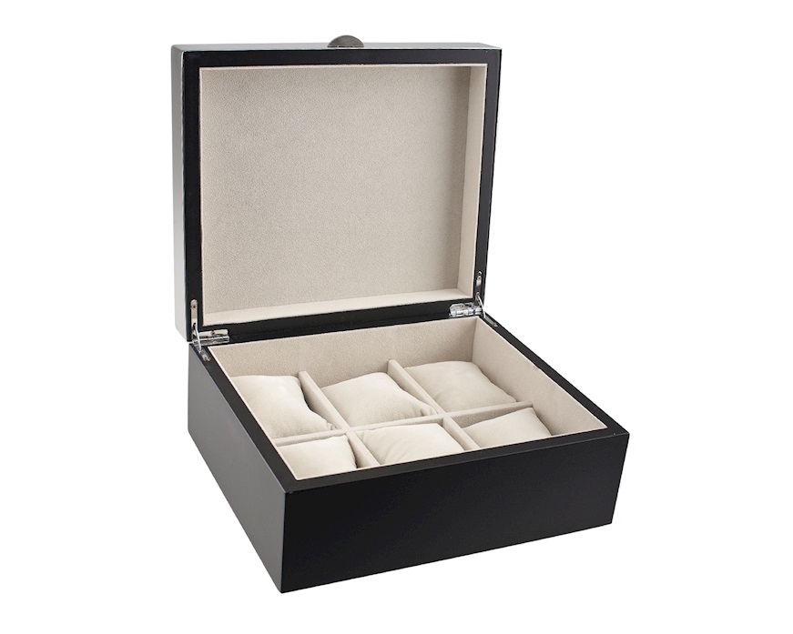 Scatola portaorologi acciaio e pelle grigia scura Selezione Zanolli
