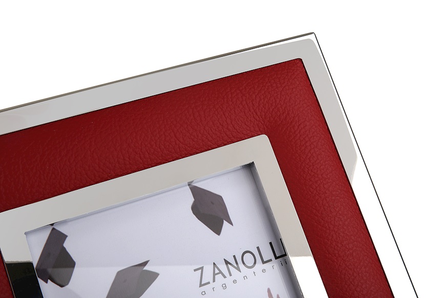 Picture frame steel and red leather Selezione Zanolli