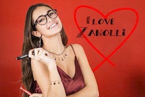 Earrings silver rosè with black hearts and crystals Selezione Zanolli