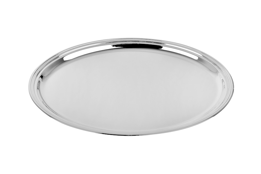 Oval tray silver plated in English style Selezione Zanolli