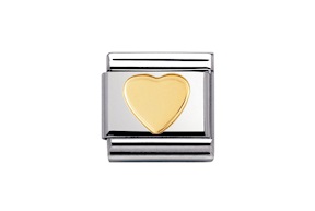 Cuore Composable acciaio e oro Nomination