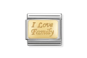 I Love Family Composable acciaio e oro Nomination