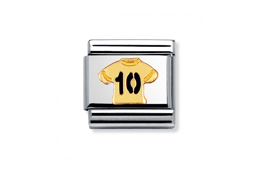 T-Shirt n.10 Composable steel gold and enamel Nomination
