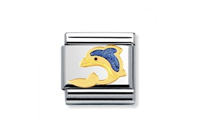Dolphin Composable steel gold and enamel Nomination