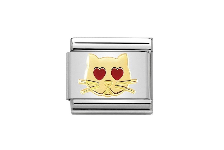Cat with Heart Eyes Composable steel gold and enamel Nomination
