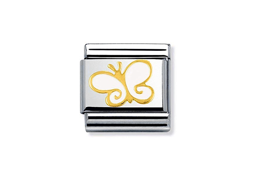 Butterfly Composable steel gold and enamel Nomination