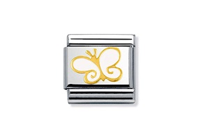 Butterfly Composable steel gold and enamel Nomination