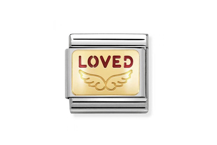 Loved Angel Composable steel gold and enamel Nomination