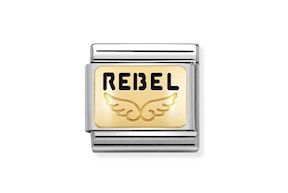 Rebel Angelo Ribelle Composable acciaio oro e smalto