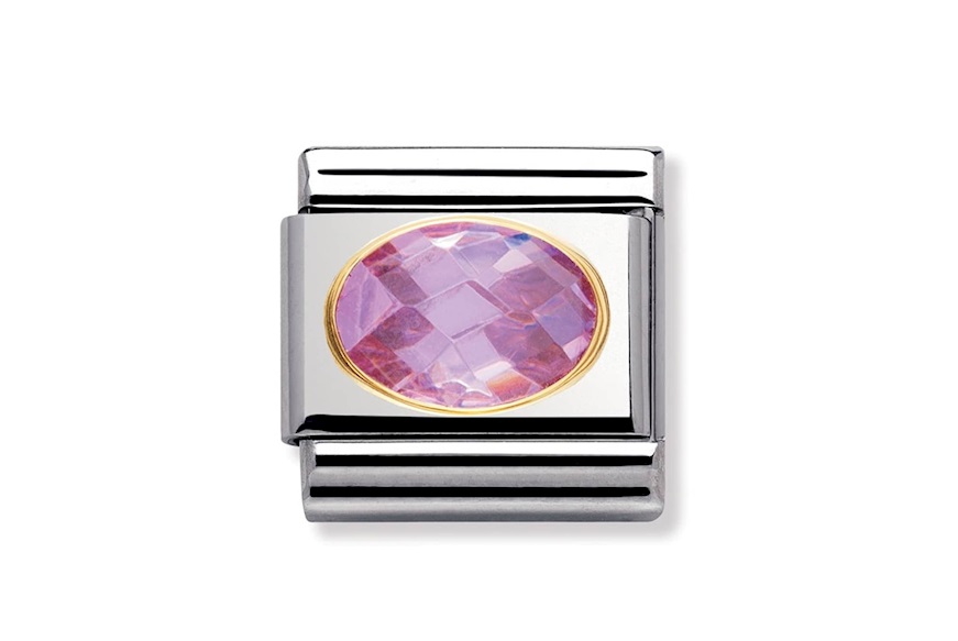 Zircone Rosa Composable acciaio e oro Nomination