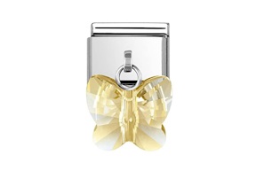 Farfalla Zirconi Oro Composable acciaio e zircone Nomination