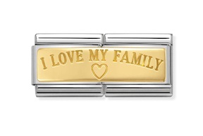 I Love My Family Composable acciaio e oro