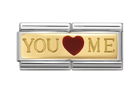 You and Me Composable acciaio oro e smalto Nomination