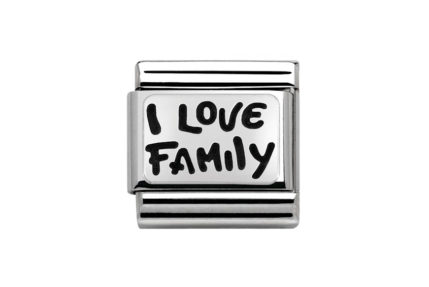 I Love Family Composable acciaio e argento Nomination
