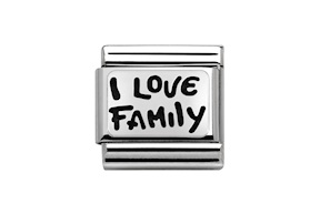 I Love Family Composable acciaio e argento