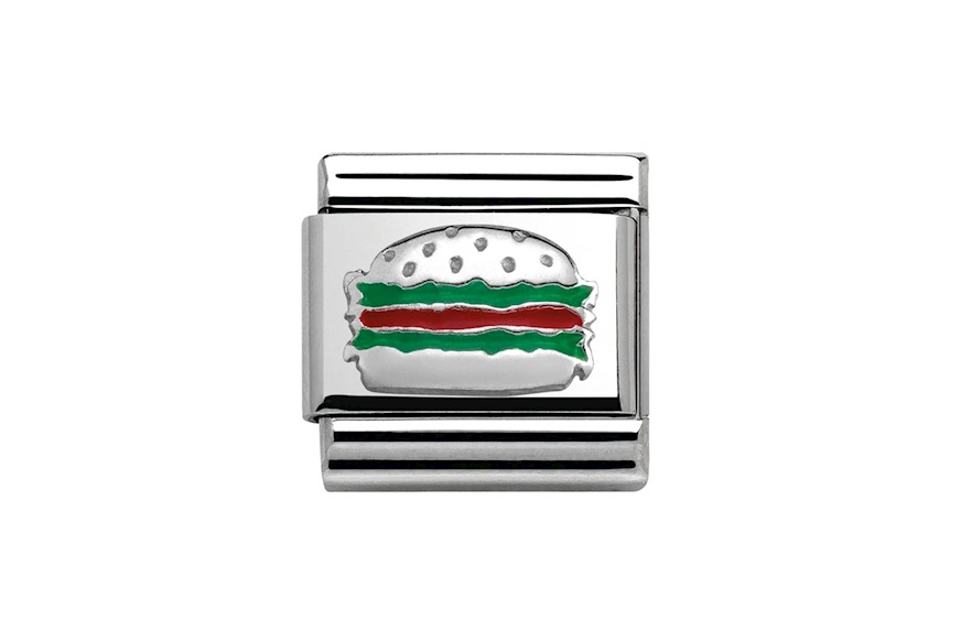 Hamburger Composable acciaio argento e smalto Nomination