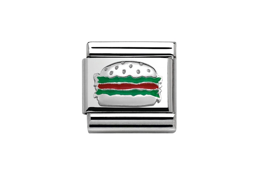 Hamburger Composable steel silver and enamel Nomination