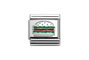 Hamburger Composable acciaio argento e smalto