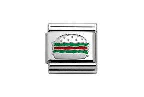 Hamburger Composable acciaio argento e smalto Nomination
