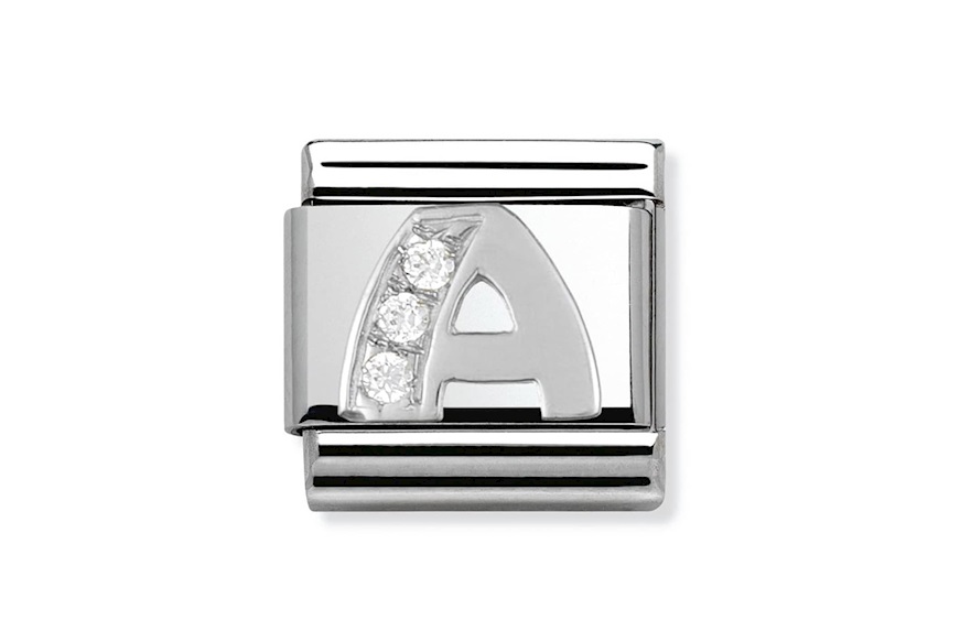 A Letter Composable steel silver and zircons Nomination