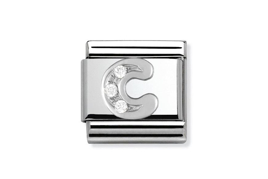 C Letter Composable steel silver and zircons Nomination