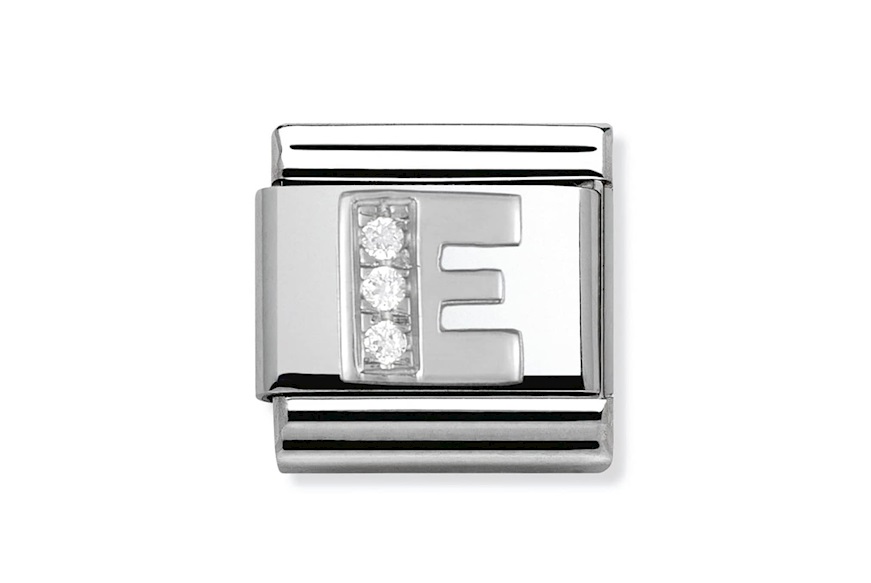 E Letter Composable steel silver and zircons Nomination
